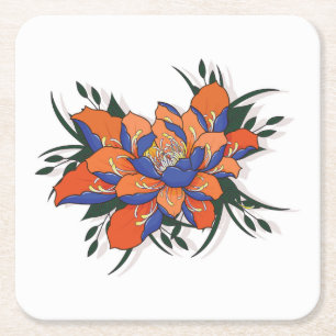 Schöne Abstrakte Blumenskizze Untersetzer Set