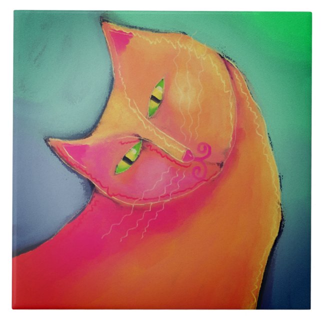 Schöne Abstrakte digitale Malerei für Jungen Fliese (Vorderseite)