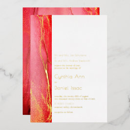 Schöne Abstrakte Hochzeit in Pink Folieneinladung