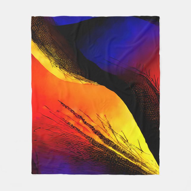 Schöne Abstrakte Kunst im Dunklen Hintergrund Fleecedecke (Vorderseite)