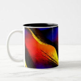 Schöne Abstrakte Kunst im Dunklen Hintergrund Zweifarbige Tasse
