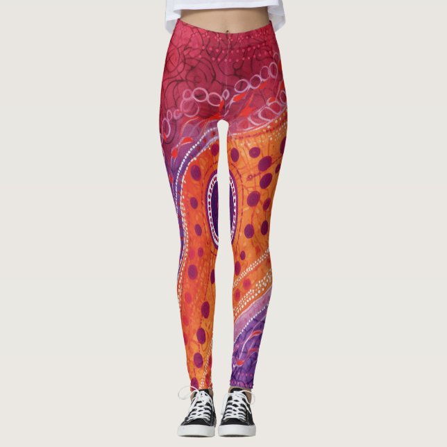 Schöne Abstrakte Kunst Leggings (Vorderseite)