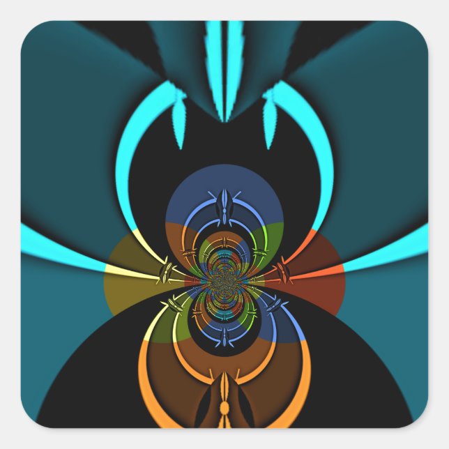 Schöne Abstrakte Kunstdruckerei in Kyōto Quadratischer Aufkleber (Vorderseite)