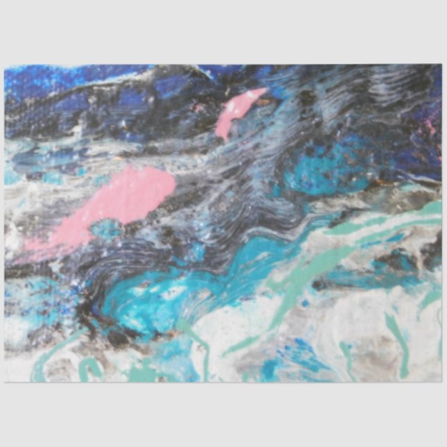 Schöne abstrakte Meerwassersalmonenpackung Seidenpapier (Vorderseite)