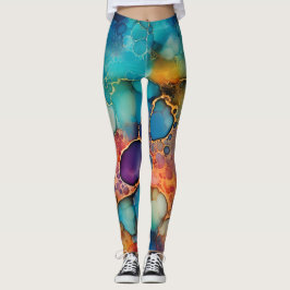 Schöne Abstrakte Rainbow Alcohol Tinte Liquid Art Leggings