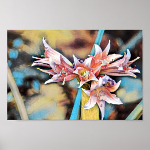 Schöne Abstrakte Rosa Frühling Blume Art Poster