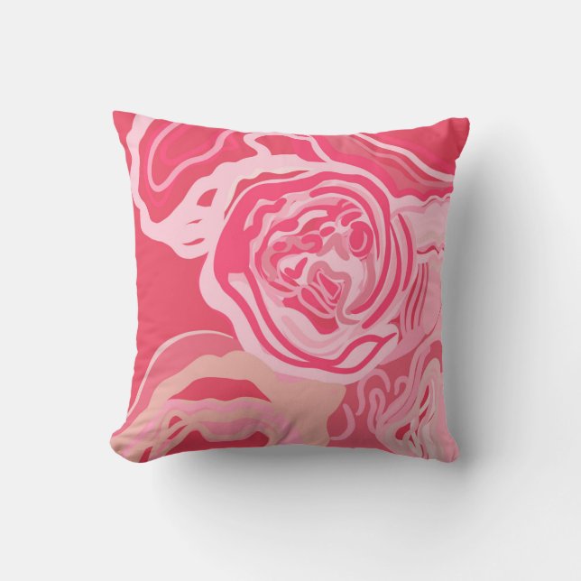 Schöne abstrakte Rose Kissen (Vorderseite)