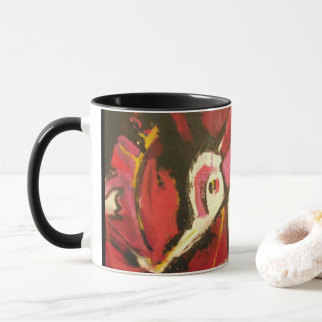 SCHÖNE ABSTRAKTE SCHWAN-TASSE TASSE (Mit Donut)
