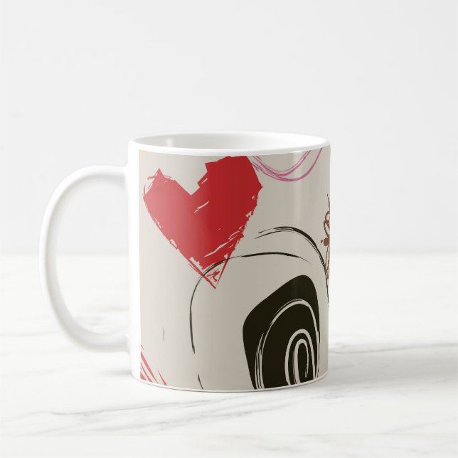 Schöne Abstrakte Scribble-Kaffee-Tasse Kaffeetasse (Links)