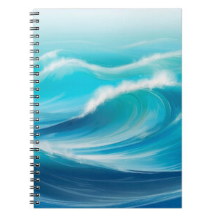 Schöne abstrakte Soft Blue Ocean Waves Splash Notizblock