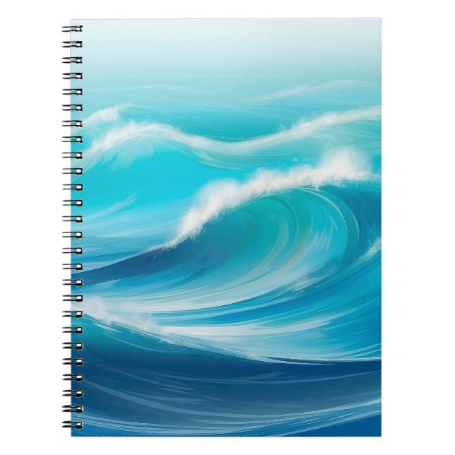 Schöne abstrakte Soft Blue Ocean Waves Splash Notizblock (Vorderseite)