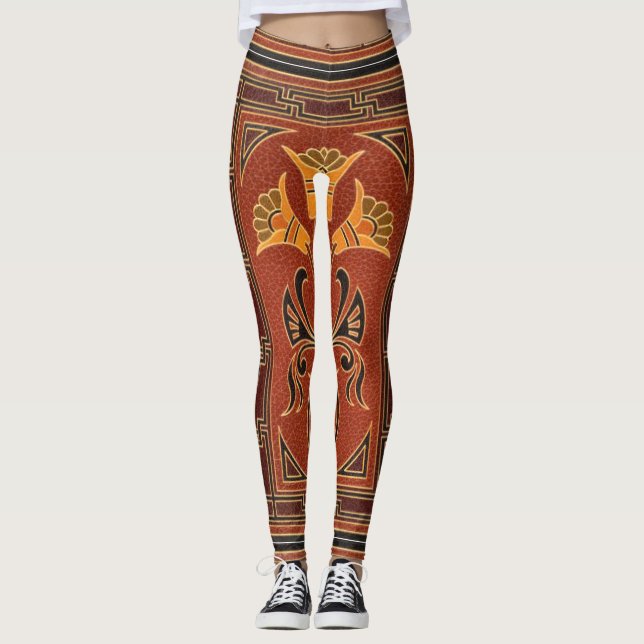 Schöne abstrakte Vintage Leggings (Vorderseite)
