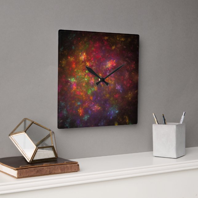 Schöne Abstraktion Quadratische Wanduhr (Büro)