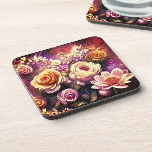Schöne Acryl-Blumenmuster-Getränkuntersetzer Getränkeuntersetzer