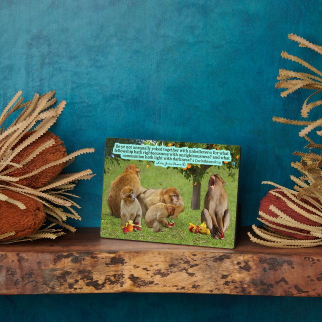 Schöne Affenschrift 2 Korinther 6:14 Fotoplatte (Seite)