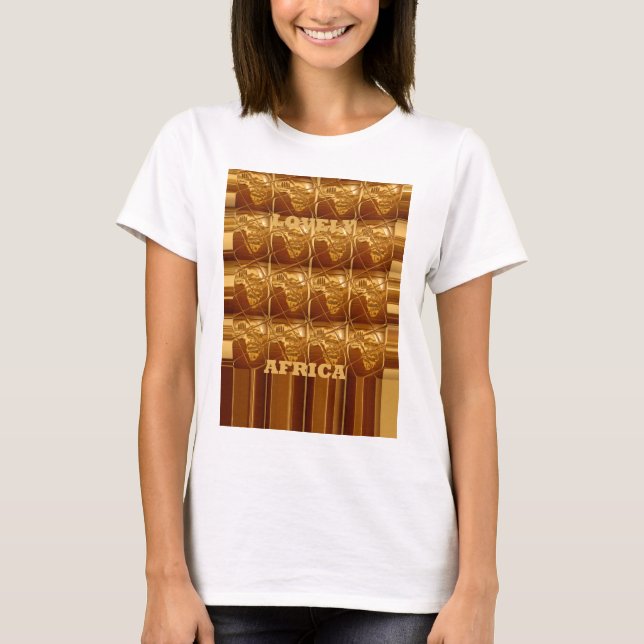 Schöne Afrika Karte Muster Design Print T-Shirt (Vorderseite)