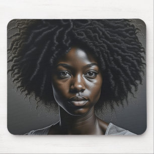 Schöne afrikanische Amerikanerin Ai Art Mousepad