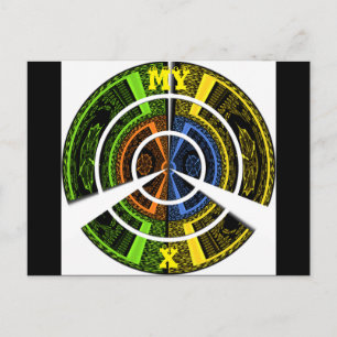 Schöne afrikanische farbenfrohe Circular Illustrat Postkarte