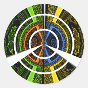 Schöne afrikanische farbenfrohe Circular Illustrat Runder Aufkleber