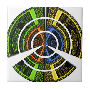 Schöne afrikanische farbenfrohe kreisförmige Illus Fliese