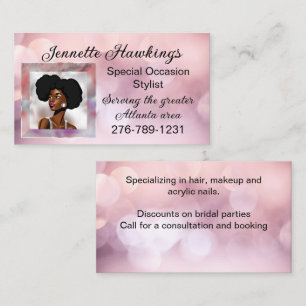 Schöne afrikanische Frau Pink Business Card Visitenkarte