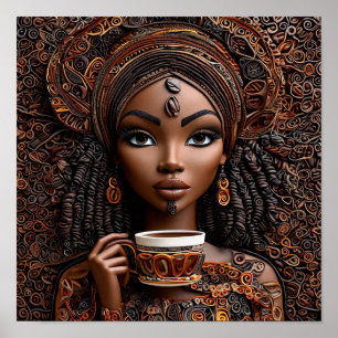 Schöne afrikanische Frau Poster
