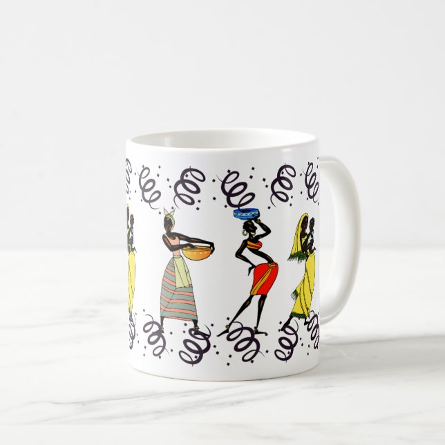Schöne afrikanische Frauen Schönheit und Kultur Kaffeetasse (VorderseiteRechts)