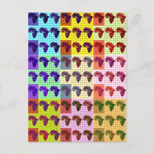 Schöne Afrikanische Karte Checkered Pap Art ethnis (Vorderseite)