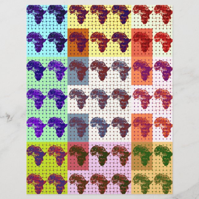Schöne Afrikanische Karte Checkered Pap Art ethnis (Vorderseite)