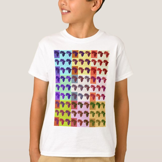 Schöne Afrikanische Karte Checkered Pap Art ethnis T-Shirt (Vorderseite)