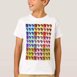 Schöne afrikanische Landkarte kariert Pap art ethn T-Shirt