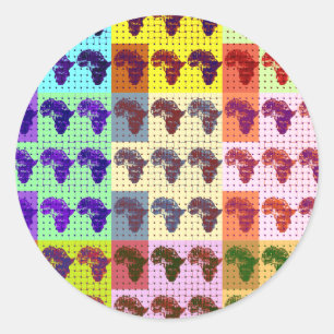 Schöne afrikanische Landkarte Karopapier Kunst eth Runder Aufkleber