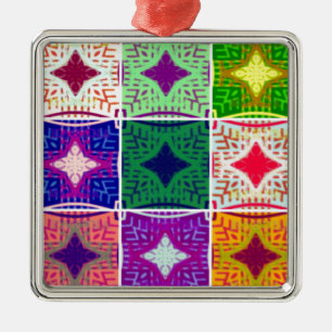 Schöne afrikanische Schachkunst Print Ornament Aus Metall