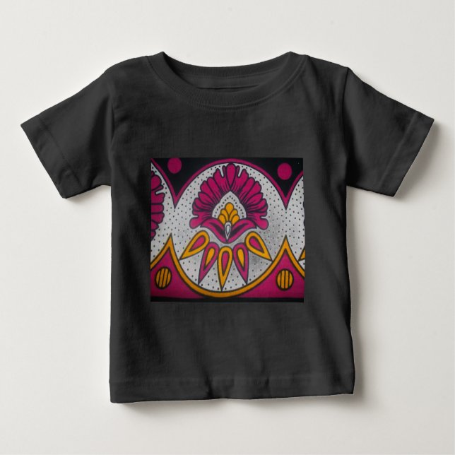Schöne afrikanische Stoffe Motif Kunst, Dichtung u Baby T-shirt (Vorderseite)