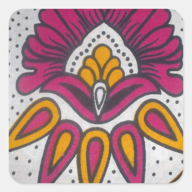 Schöne afrikanische Stoffe Motif Kunst, Dichtung u Quadratischer Aufkleber (Vorderseite)