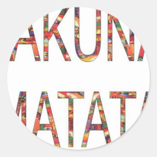 Schöne afrikanische Vintage-Farben Hakuna Matata K Runder Aufkleber