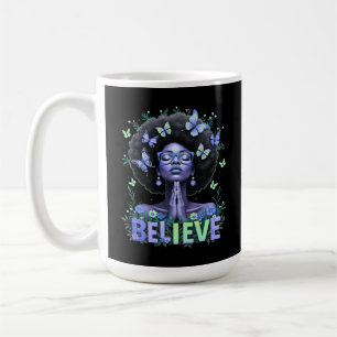 Schöne Afro Frau Black Queen Pracht Tribut Kaffeetasse