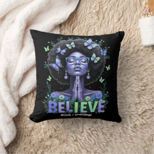 Schöne Afro Frau Black Queen Pracht Tribut Kissen