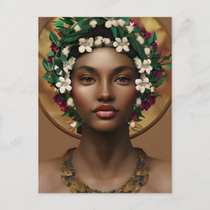 Schöne afroamerikanische Königin Postkarte