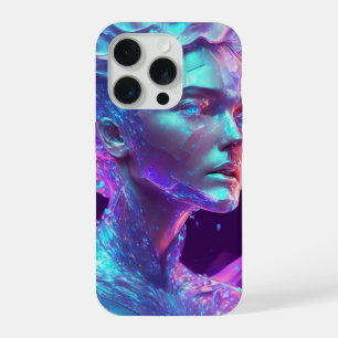 Schöne AI-Kunst: Hübsche eisige Glas-ähnliche Frau iPhone 15 Pro Hülle