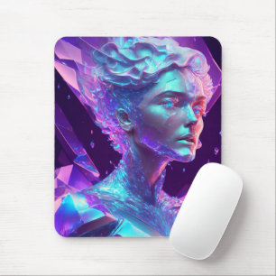 Schöne AI-Kunst Hübsche Vereiste Glasähnliche Frau Mousepad