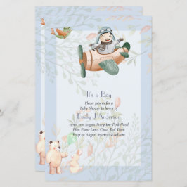 Schöne Airplane Pilot Boys Babydusche laden ein