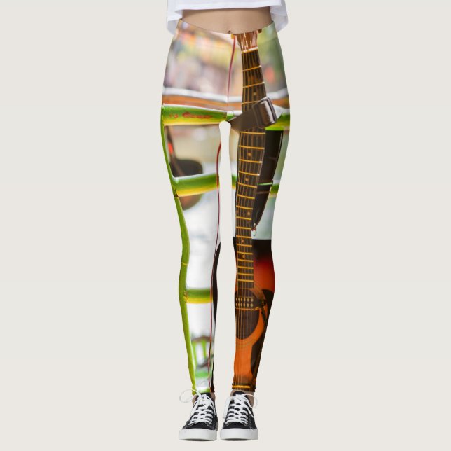Schöne akustische Gitarre Leggings (Vorderseite)