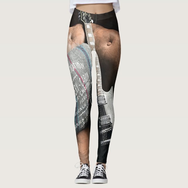 Schöne akustische Gitarre Leggings (Vorderseite)