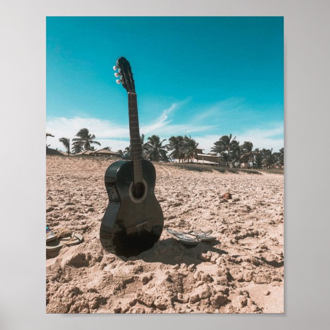 Schöne akustische Gitarre Poster (Vorne)