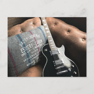 Schöne akustische Gitarre Postkarte