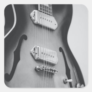 Schöne akustische Gitarre Quadratischer Aufkleber