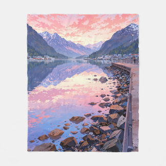 Schöne Alaska Landschaft Fleecedecke