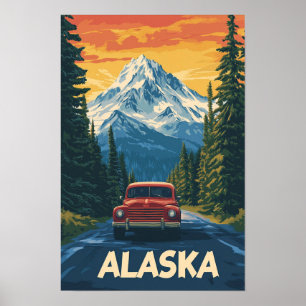 Schöne Alaska USA Vintag Illustration Travel Poster
