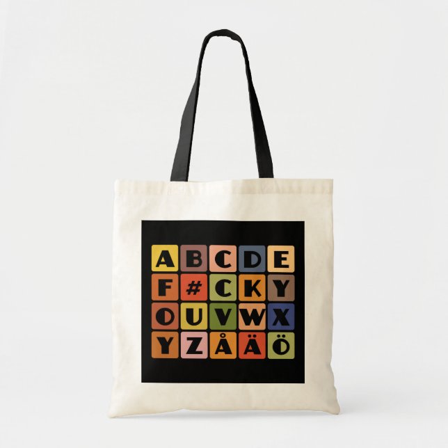 Schöne Alphabets-Tasche - wählen Sie Stil & Farbe Tragetasche (Vorne)